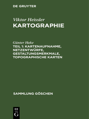 cover image of Kartenaufnahme, Netzentwürfe, Gestaltungsmerkmale, topographische Karten